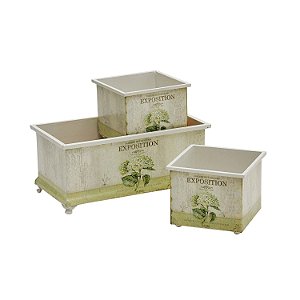 CJ DE CACHEPOTS DE FERRO - 3 PCS