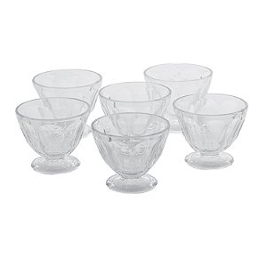CJ DE TACAS DE SOBREMESA TRANSPARENTE 6 PCS