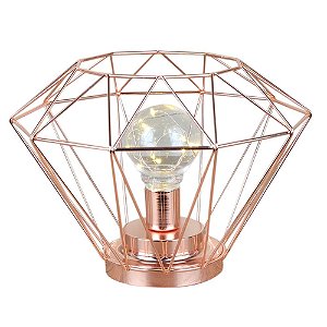 LUMINARIA LED EM METAL COBRE 24CM X 23CM X 17CM
