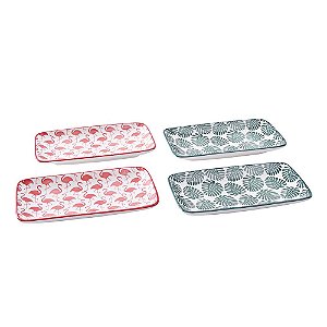 CJ DE TRAVESSAS DE CERAMICA  4 PCS 22,3CM X 12CM X 2,5CM
