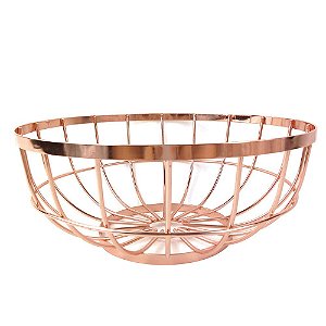 FRUTEIRA DE METAL COBRE 30CM X 30CM X 12CM