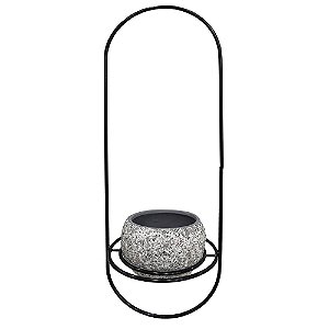 CACHEPOT DE CERAMICA COM SUPORTE DE METAL 12CM X 8,5CM
