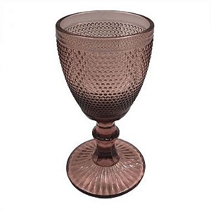 CJ. DE TACAS DE VINHO 230ML DE VIDRO ROSA - 6PS