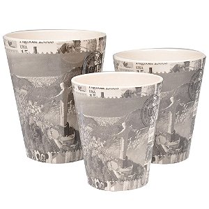 CJ DE CACHEPOTS DE CERAMICA - 3 PCS