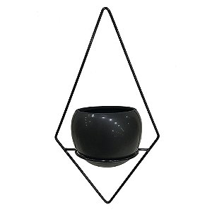 CACHEPOT DE CERAMICA COM SUPORTE DE METAL 16CM X 13CM