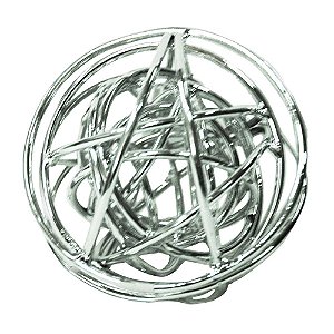 ESFERA DECORATIVA EM METAL PRATEADA 12CM X 11,5CM X 11CM