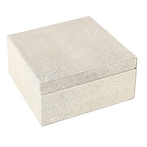 PORTA JOIAS BEGE 20,3CM X 20,3CM X 9,3CM