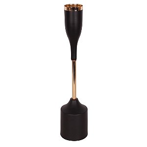 CASTICAL DE METAL PRETO E COBRE  1 VELA