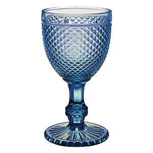 CJ DE TACAS PARA AGUA BICO DE JACA DE VIDRO AZUL 6 PCS 8,3CM