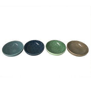 CONJ. DE BOWLS EM CERAMICA COLORIDO  4 PCS 12,6CM X 12,6CM X
