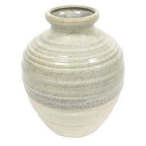 VASO EM CERAMICA AREIA 17CM X 17CM X 20CM