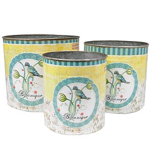 CJ DE CACHEPOTS DE METAL - 3 PCS