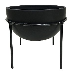CACHEPOTS DE CERAMICA COM SUPORTE DE METAL 20,5CM X 12,5CM