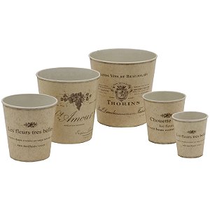 CJ DE CACHEPOT DE FERRO REDONDO- 5PCS