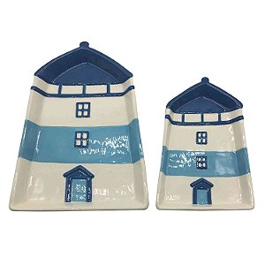CJ. DE TRAVESSAS DE CERAMICA COM DESENHOS MARÍTIMOS