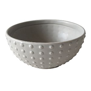 CJ  DE BOWLS DE CERAMICA CINZA COM RELEVO  3PCS