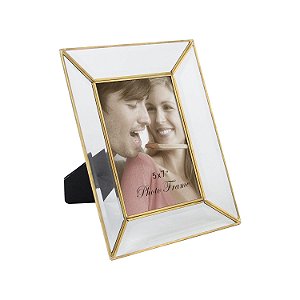 PORTA RETRATO EM METAL E VIDRO 21CM X 26CM X 3,5CM