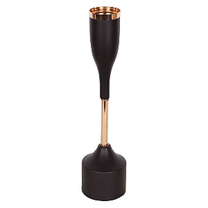 CASTICAL DE METAL PRETO E COBRE  1 VELA