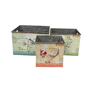 CJ DE CACHEPOTS DE METAL - 3 PCS