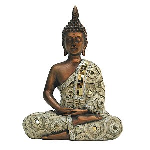 BUDDHA DE RESINA 15,5CM X 8CM X 21,5CM