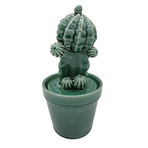 POTE DE PORCELANA CACTOS VERDE 11CM X 22,5CM