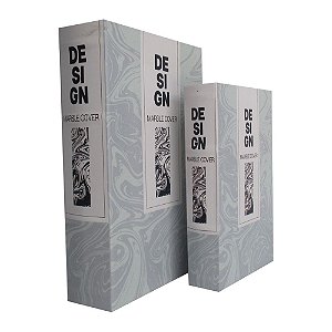 CONJ. DE CAIXAS LIVRO EM MADEIRA DESIGN BRANCO  2 PCS G  30C