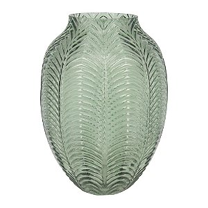 VASO DE VIDRO TRANSPARENTE VERDE 18CM X 18CM X 25CM