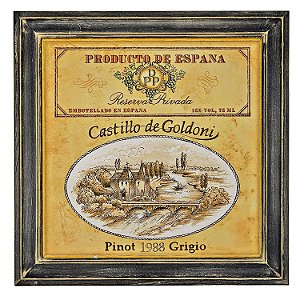 QUADRO COM MOLDURA EM MADEIRA DE DEMOLICAO