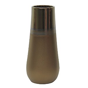 VASO DECORATIVO DE CERAMICA DOURADO 13,5CM X 13X5 CM X 30,5
