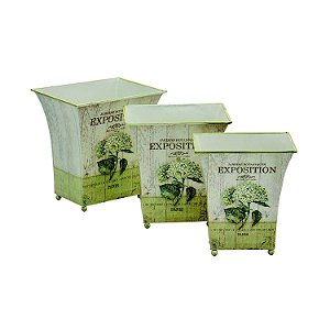 CJ DE CACHEPOTS DE FERRO - 3 PCS