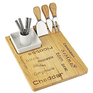 CJ. DE FACAS PARA QUEIJO COM TABUA E GARFINHOS