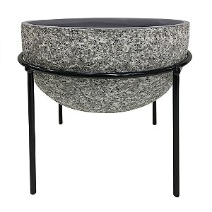 CACHEPOTS DE CERAMICA COM SUPORTE DE METAL 20,5CM X 12,5CM