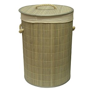 CESTO DE BAMBU COM TAMPA 35CM X 50CM