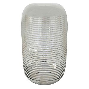 VASO DE VIDRO PRATA COM LINHA TRANSPARENTES