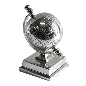 GLOBO DECORATIVO EM  PRATEADO 14CM
