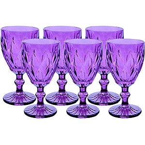 CJ DE 6 TACAS PARA VINHO - BORDO - 17 CM
