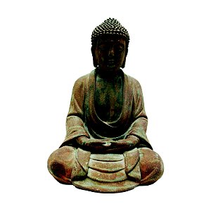 BUDDHA PARA JARDIM DE RESINA 16,5CM X 13CM X 24CM