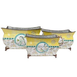 CJ DE CACHEPOTS DE METAL - 3 PCS