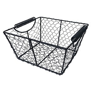 CESTA DE METAL PRETO 31,5CM X 21CM X 15CM