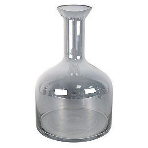 VASO DE VIDRO JATEADO TRANSPARENTE 15CM X 15CM X 23CM