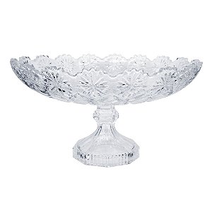 FRUTEIRA DE VIDRO LAPIDADO - TRANSPARENTE