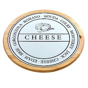 TABUA PARA QUEIJOS EM CERAMICA E MADEIRA  28,5CM X 3,5CM