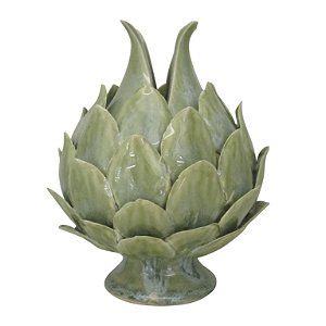 PECA DECORATIVA DE MESA EM CERAMICA - PINHA VERDE