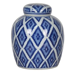 POTE DE PORCELANA AZUL ESCURO 17CM X 18CM