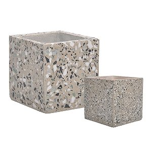 CJ  DE VASOS DE CIMENTO CINZA  2PCS