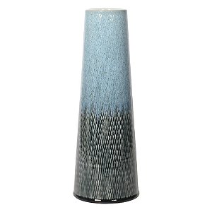 VASO EM CERAMICA PRETO E CINZA D11,5CM X 33CM