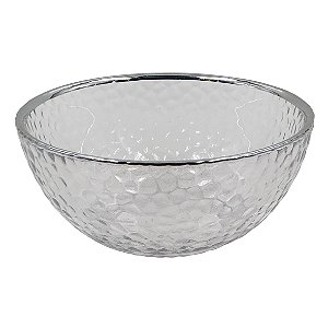 TRAVESSA DE VIDRO COM PRATA 4 PCS
