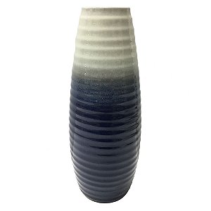 VASO DE CERAMICA DUO COLOR AZUL E CINZA 15,5CM X 15,5CM X 40