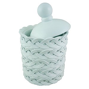 POTE DECORATIVO DE RESINA BRANCO 16,5CM X 16,5CM X 26CM