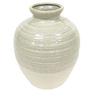 VASO EM CERAMICA AREIA 20CM X 20CM X 26CM